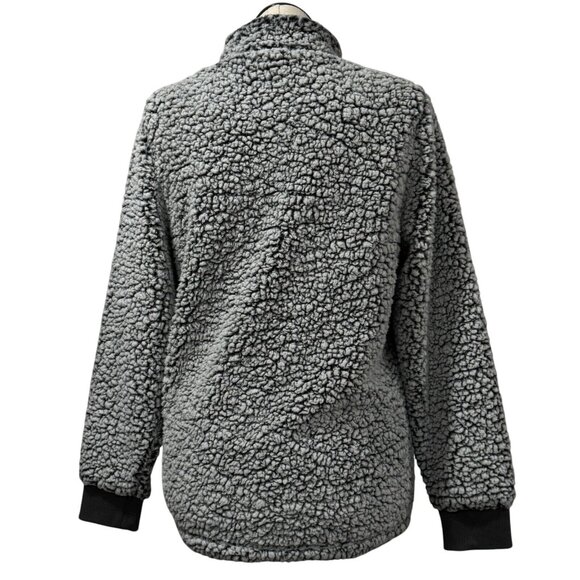 North & Acrux Womens Gray Cardinal Sherpa 1/4 Zip Pullover Jacket Long Sleeve XL - Picture 2 of 12